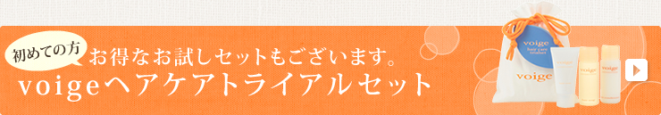 初めての方 お得なお試しセットもございます。voigeヘアケアトライアルセット voige