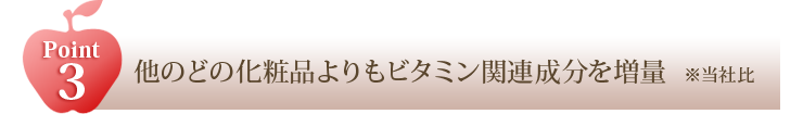 POINT3 他のどの化粧品よりもビタミン関連成分を増量